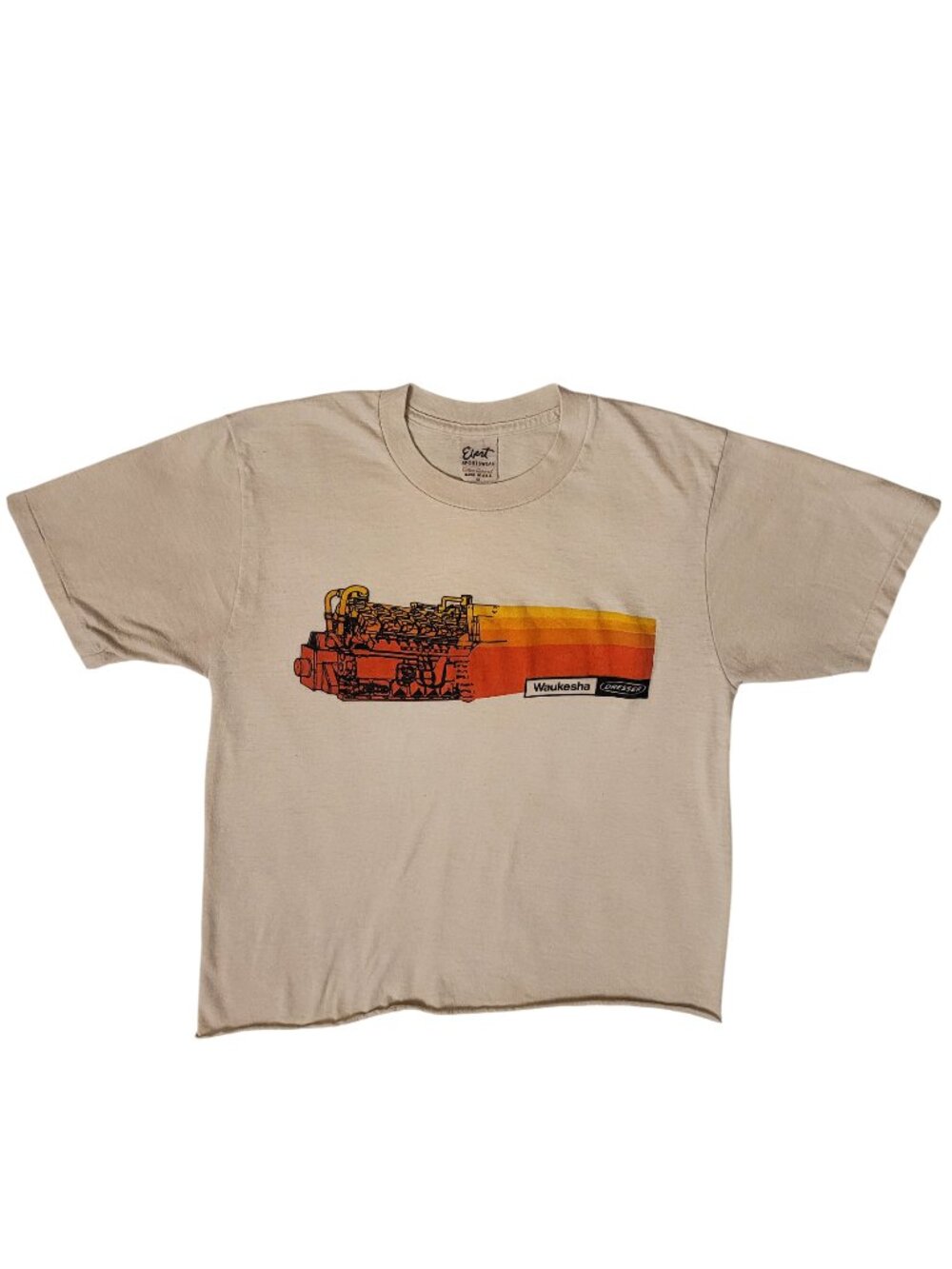 Vintage 80s Waukesha Short Sleeve Cropped Screen-Printed Graphic Tee XS/SMALL